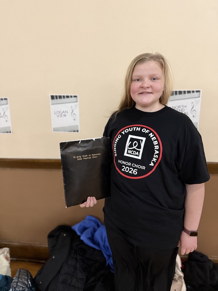 Gabby Rynes participated in the Singing Youth of Nebraska Honor Choir today in Hastings. She was chosen by audition for this select group out of over 300 7th, 8th, and 9th graders who auditioned! Congratulations, Gabby!