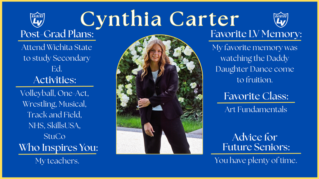 Senior Spotlight Graphic highlighting a member of the 2026 class.