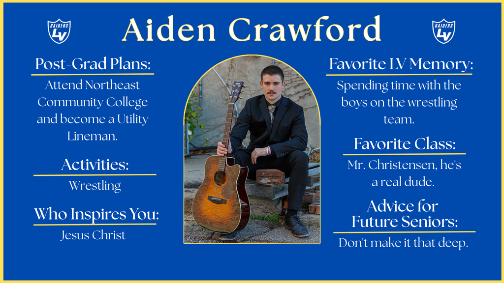 Senior Spotlight Graphic highlighting a member of the 2026 class.