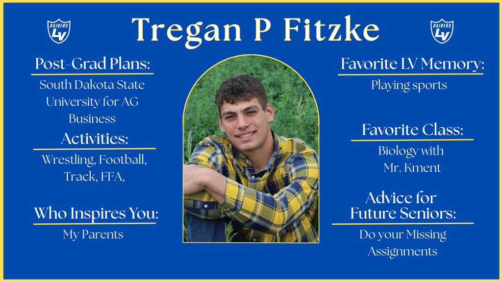 Senior Spotlight Graphic highlighting a member of the 2026 class.