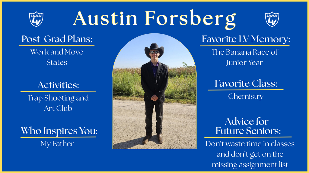 Senior Spotlight Graphic highlighting a member of the 2026 class.