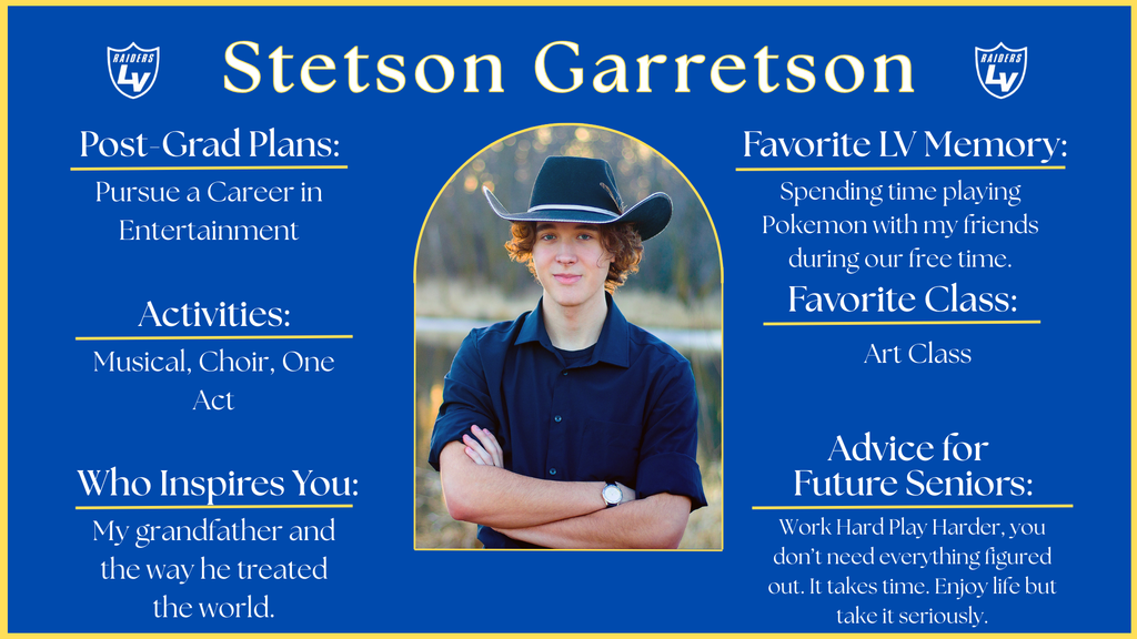 Senior Spotlight Graphic highlighting a member of the 2026 class.