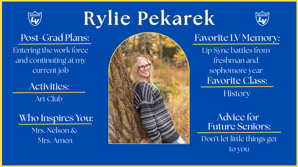 Senior Spotlight Graphic highlighting a member of the 2026 class.