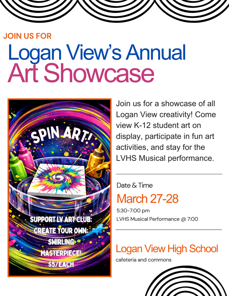 Flyer for LV Annual Art Showcase March 27th-28th 