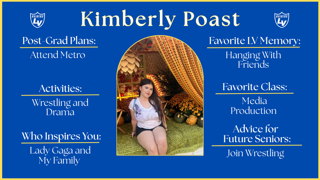 Senior Spotlight Graphic highlighting a member of the 2026 class.