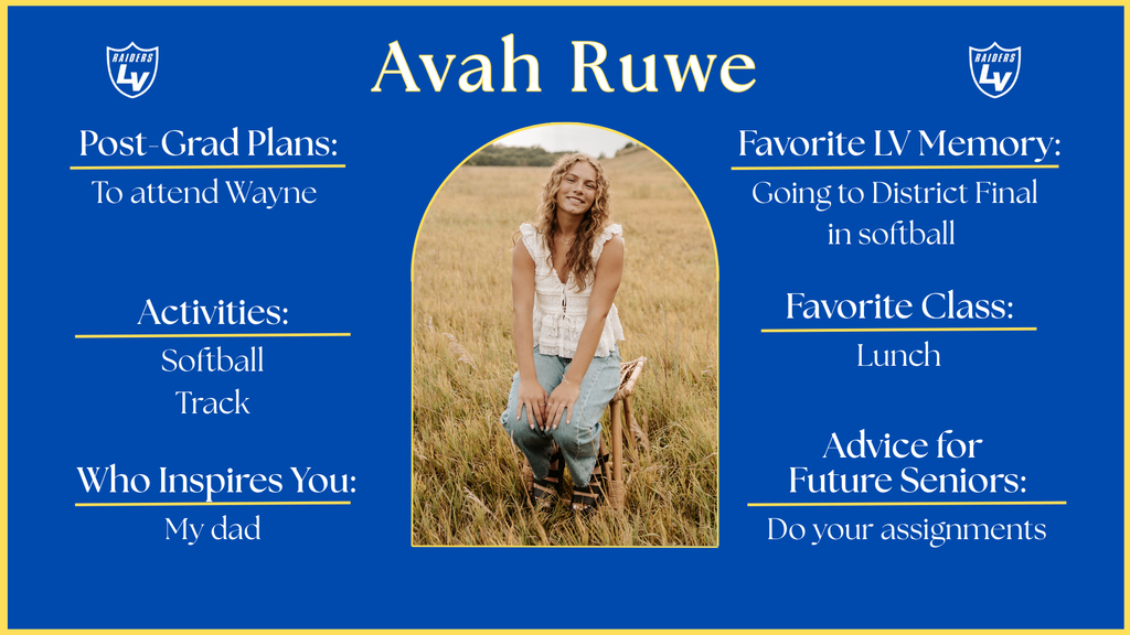 Senior Spotlight Graphic highlighting a member of the 2026 class.