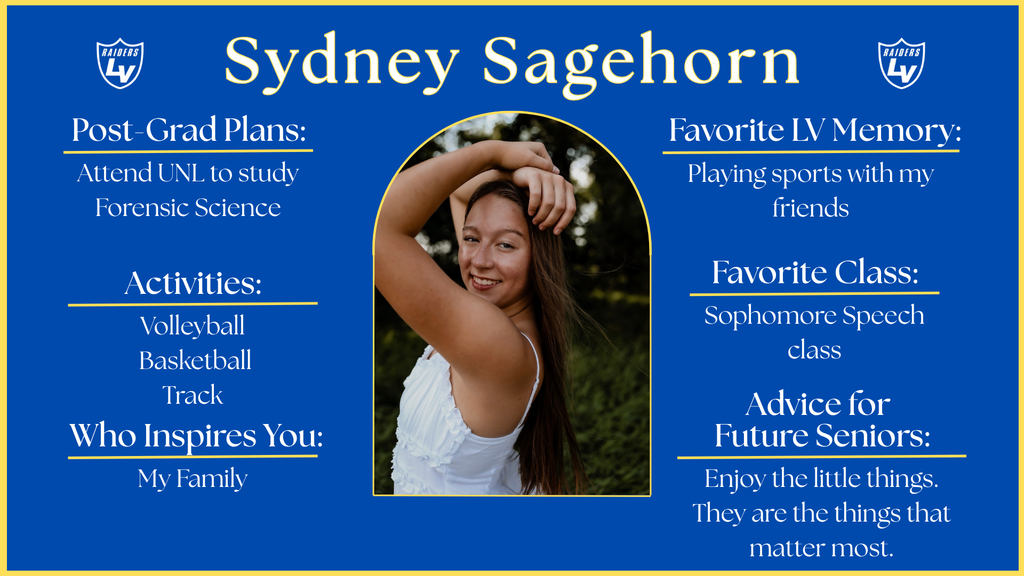 Senior Spotlight Graphic highlighting a member of the 2026 class.