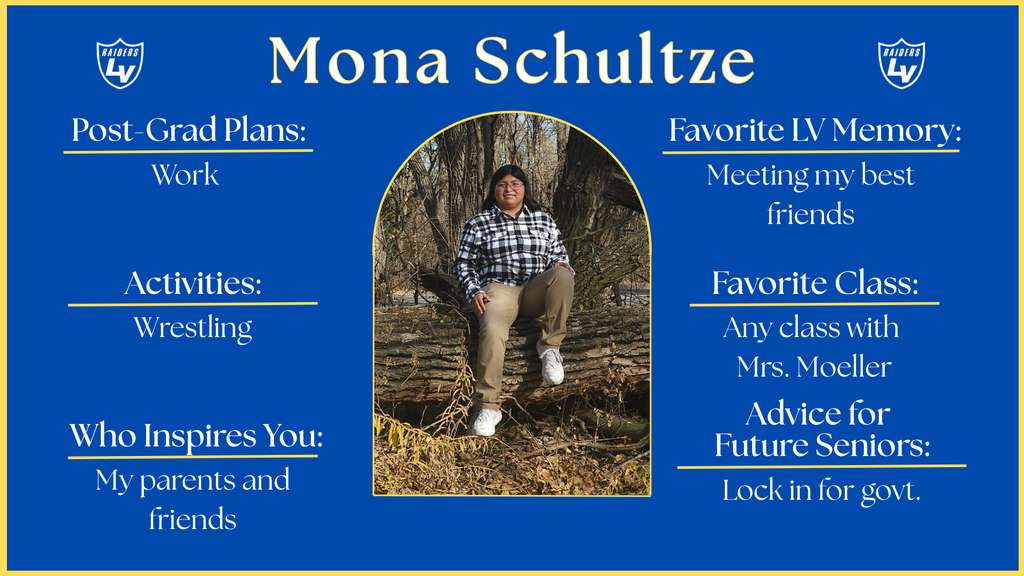 Senior Spotlight Graphic highlighting a member of the 2026 class.