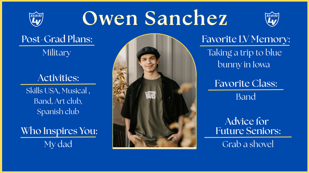 Senior Spotlight Graphic highlighting a member of the 2026 class.