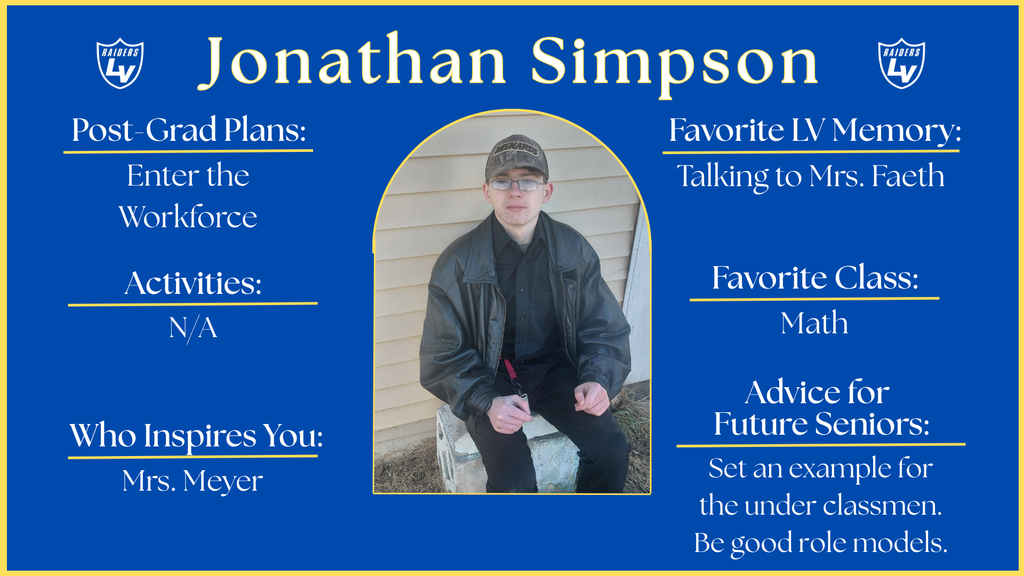 Senior Spotlight Graphic highlighting a member of the 2026 class.