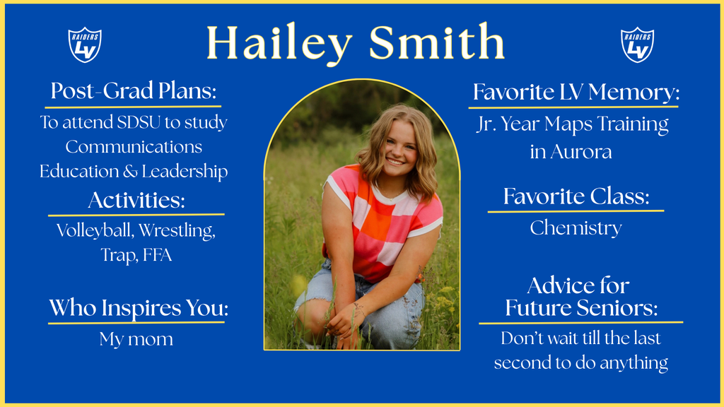 Senior Spotlight Graphic highlighting a member of the 2026 class.