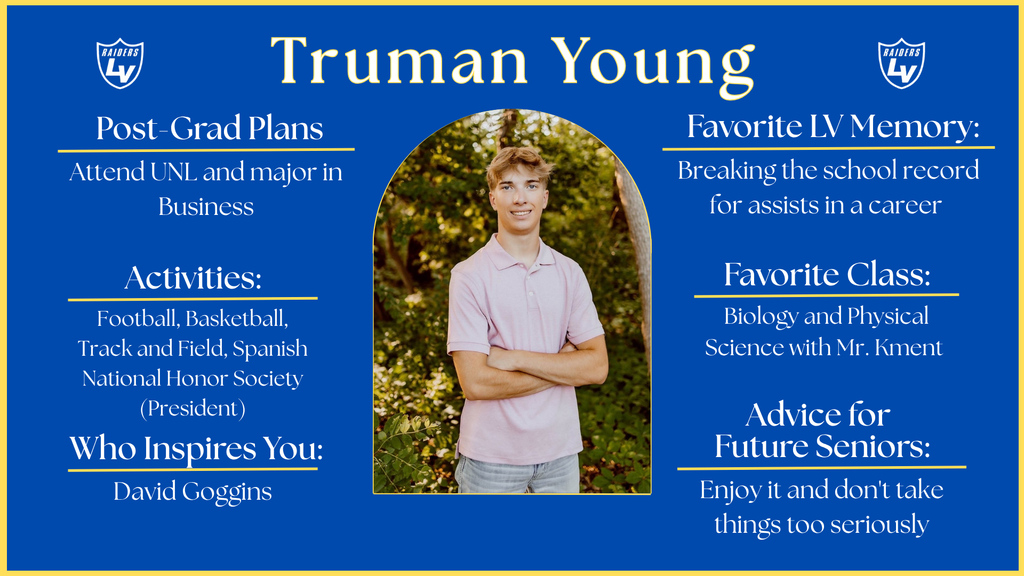 Senior Spotlight Graphic highlighting a member of the 2026 class.