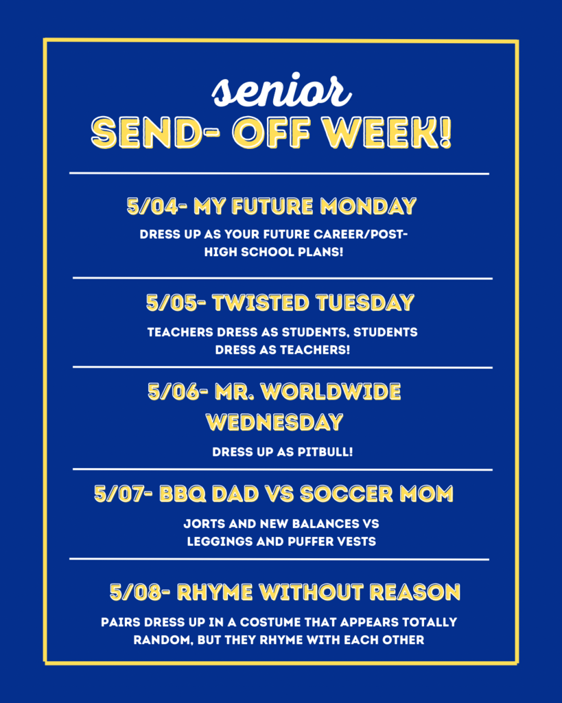 List of senior send off week themes.