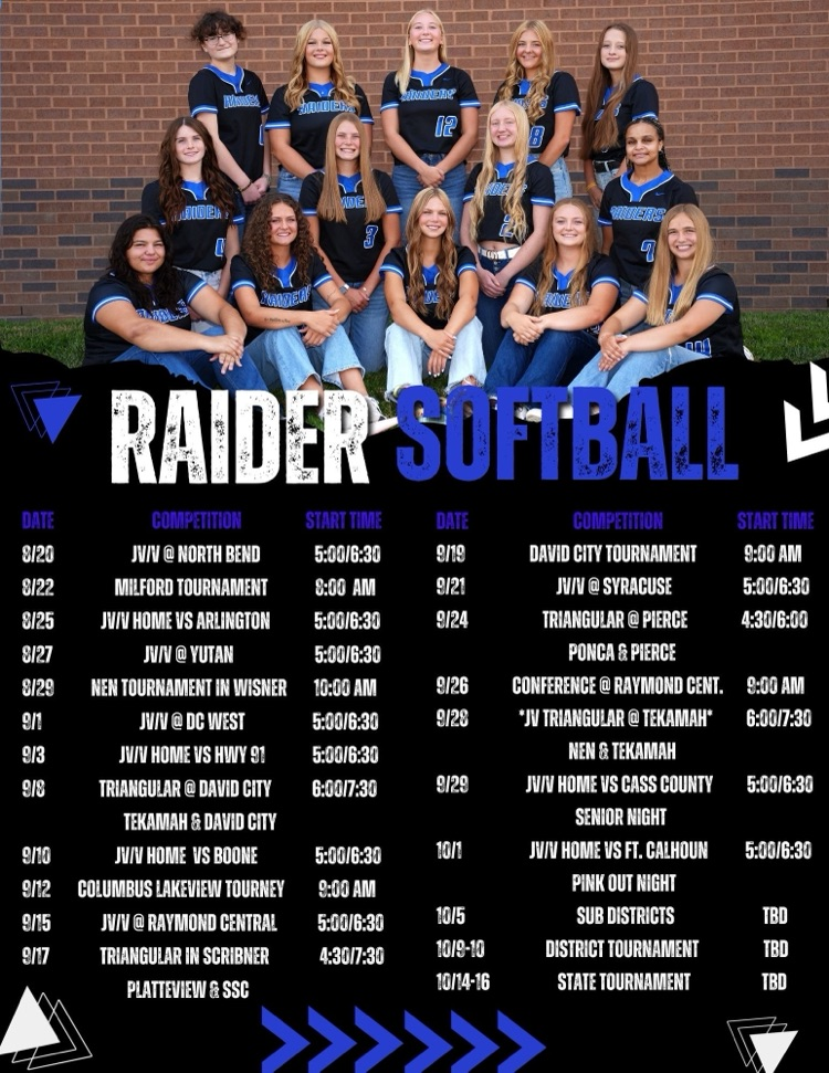 softball schedule