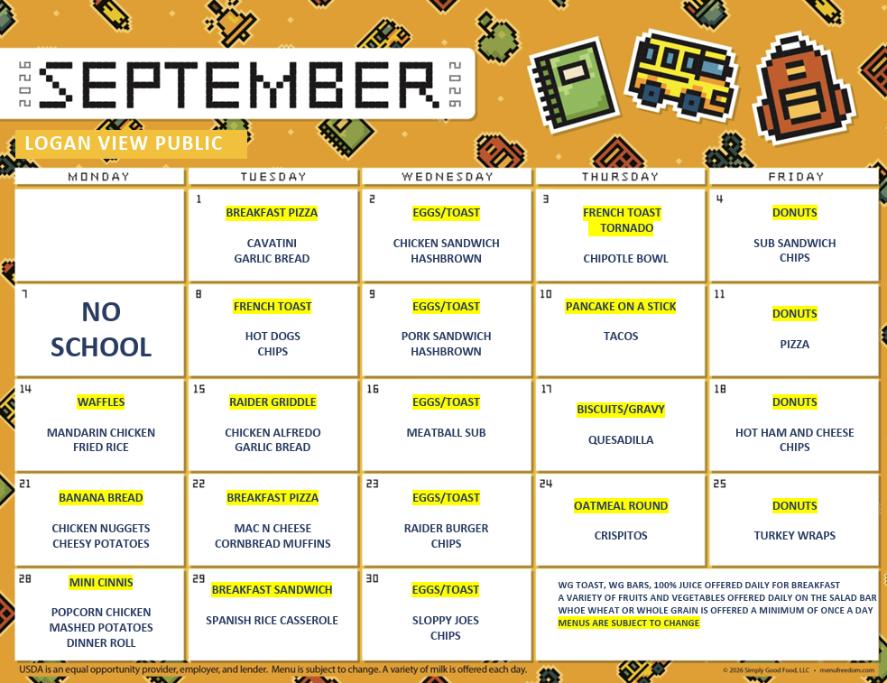 September Menus