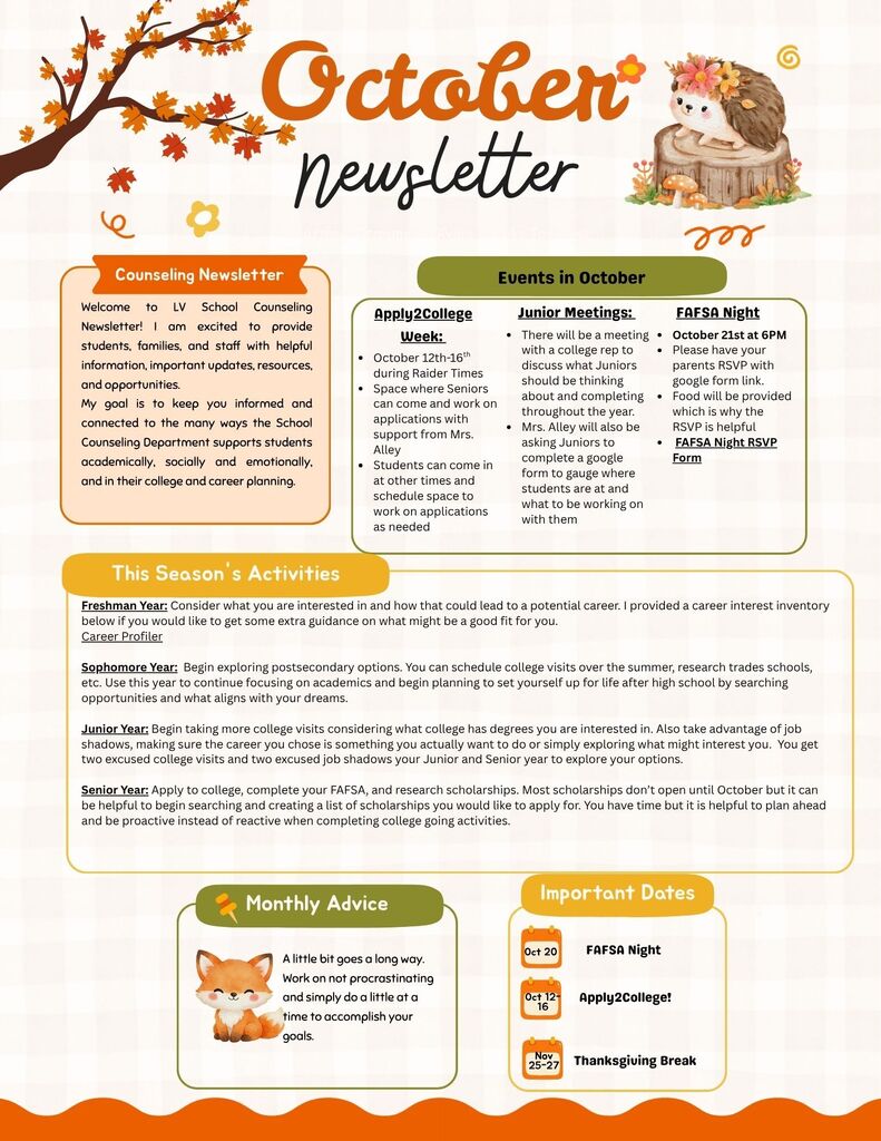October Counseling Newsletter