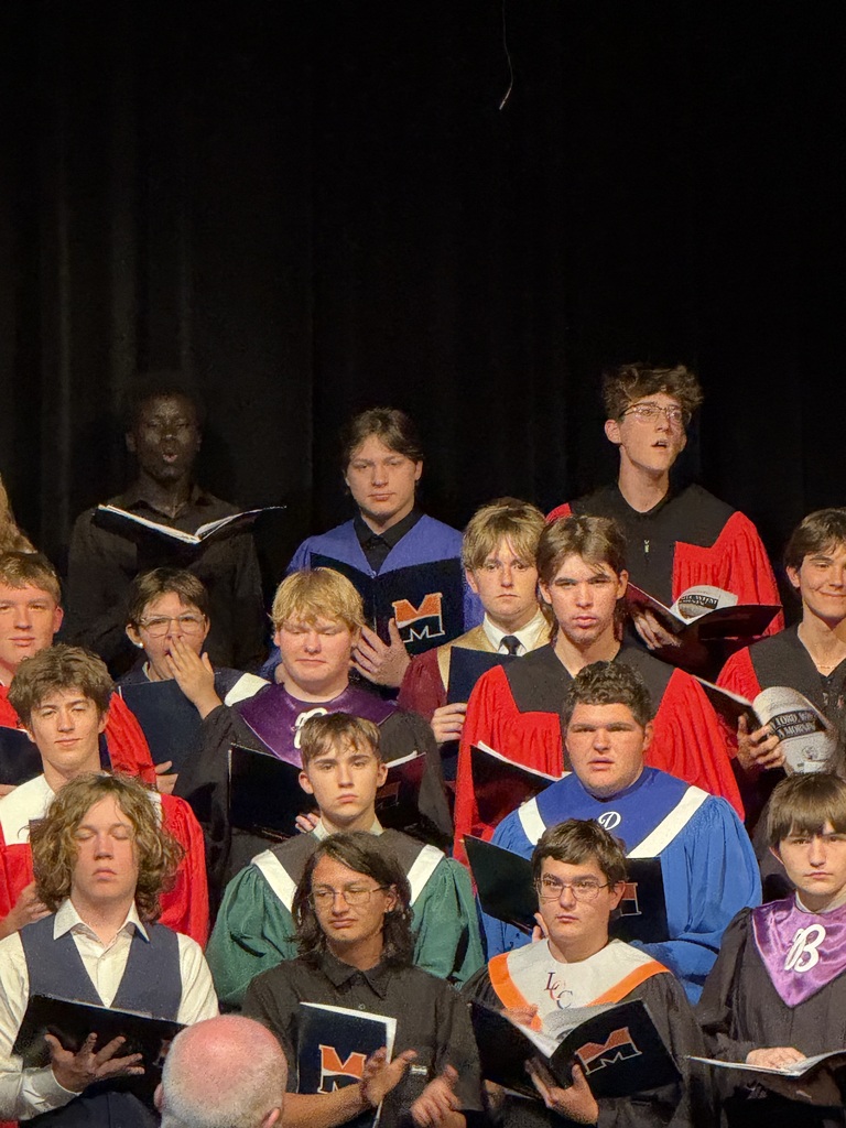 Choir students singing on stage