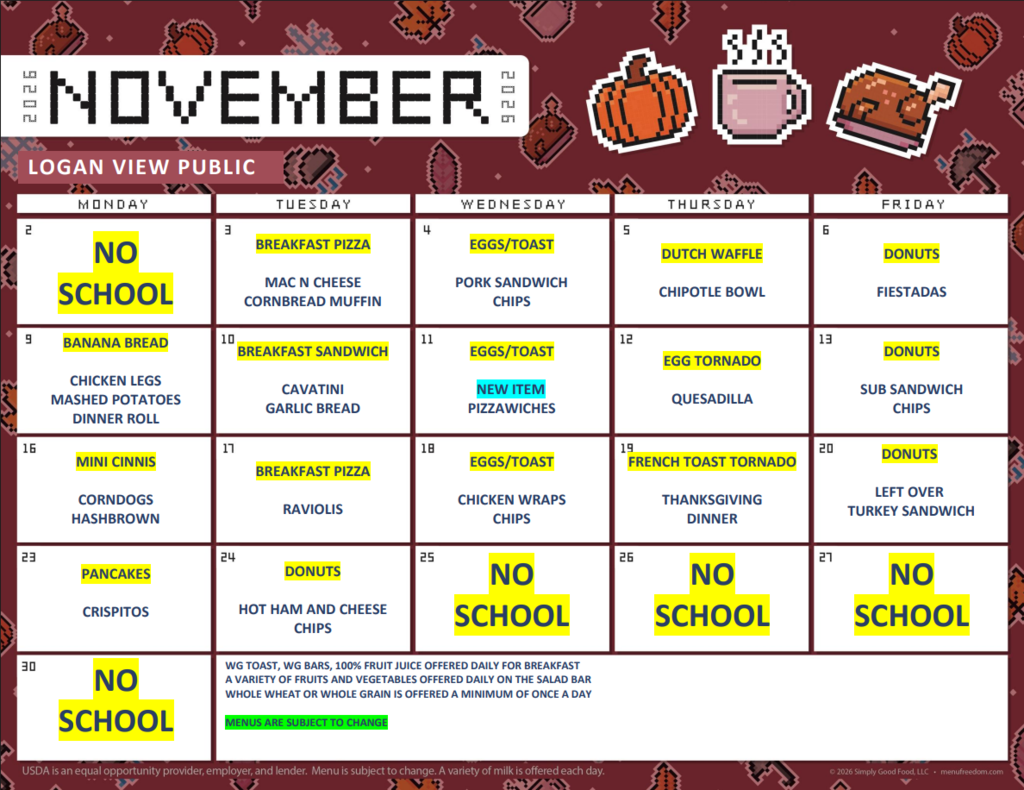 November k-12 Menus