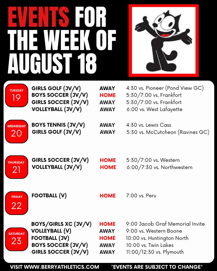 Week of August 18