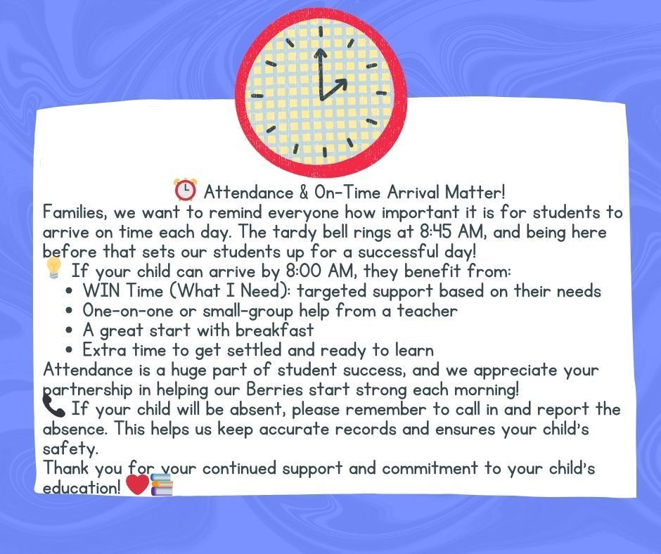 Attendance & On-Time Arrival Matter!