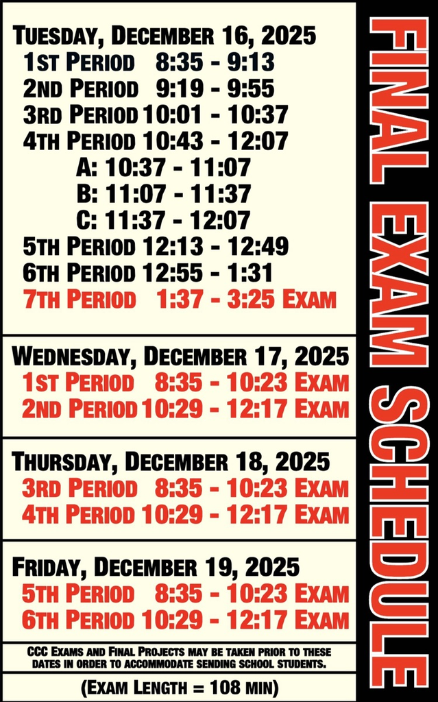 Finals Schedule