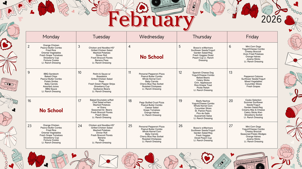 _February 2026 Lunch Calendar