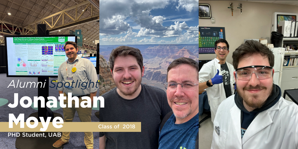 A black haired man is featured in Loganville Christian Academy's Alumni Spotlight series.