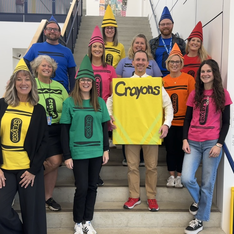 Lolo central office staff as crayons and the box 