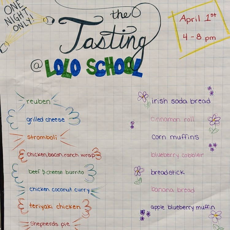 menu for tasting