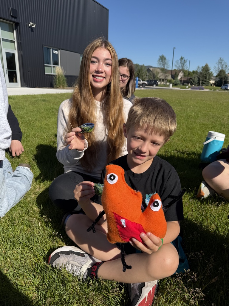 8th grade students made stuffed monsters for Kinderkids.