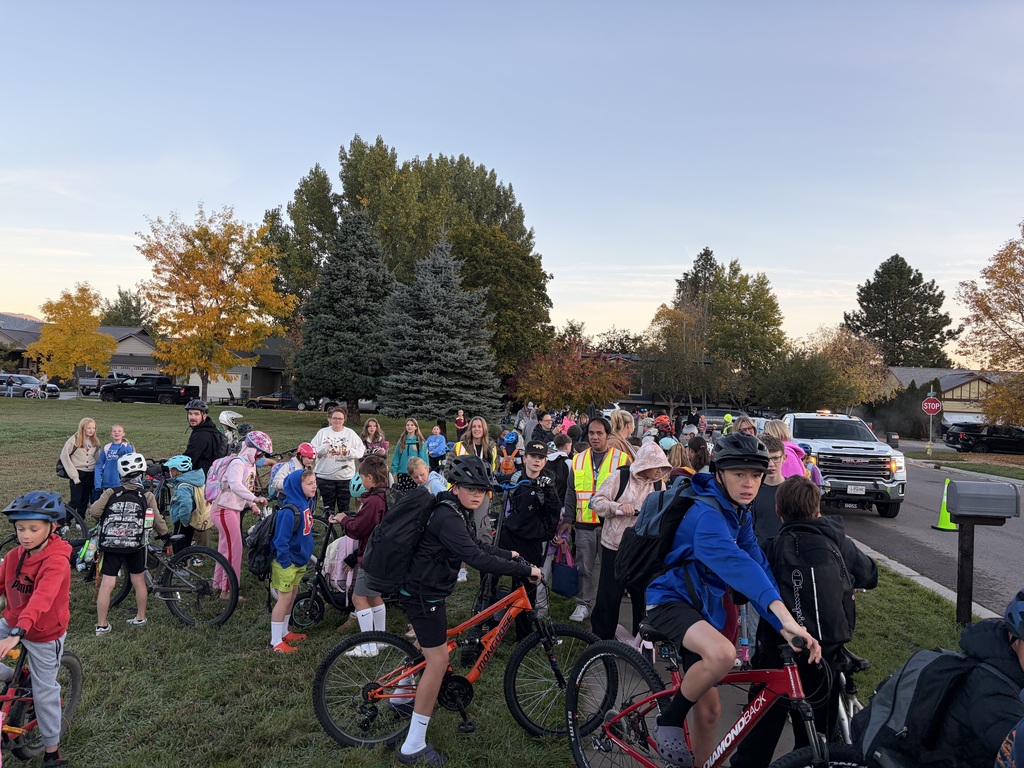 Lolo participating in Walk & Roll To School this morning.