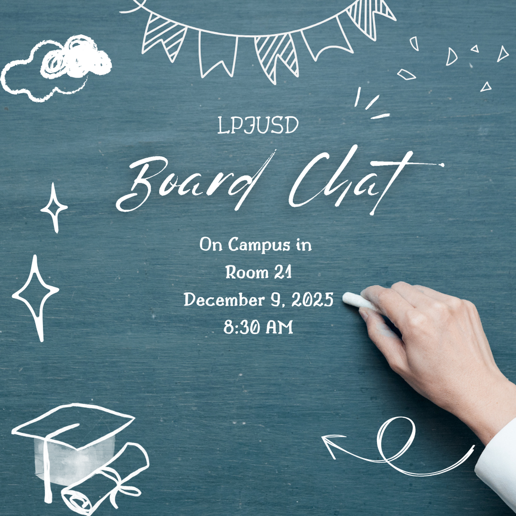 Whiteboard image with writing showing board chat meeting information