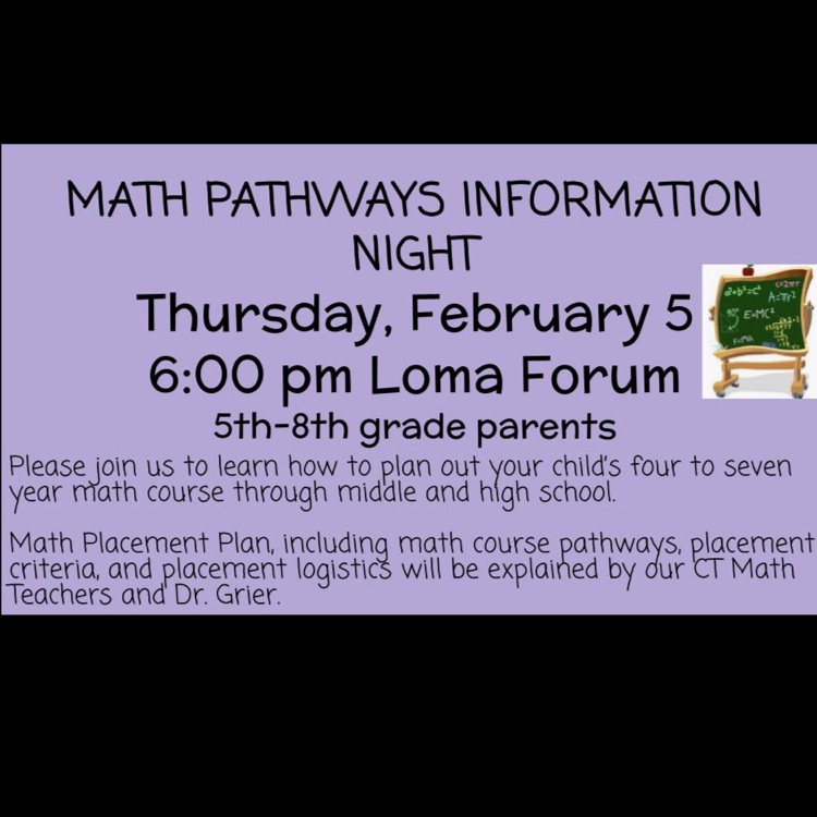 purple image with information regarding math pathways