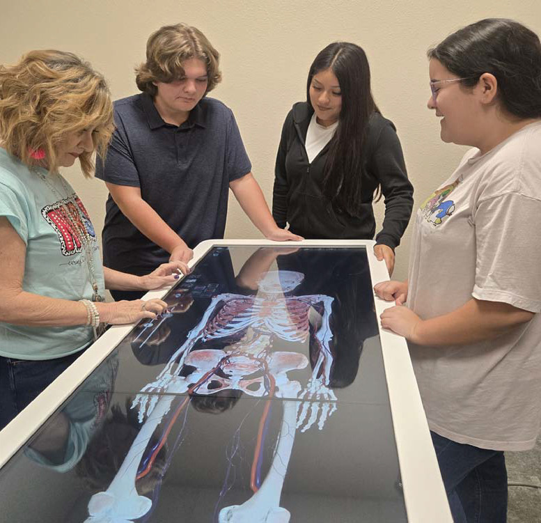 Students work on Anatomage Table