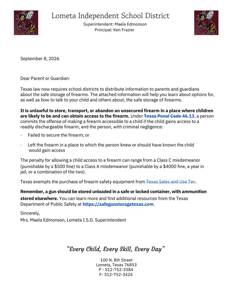 safety letter