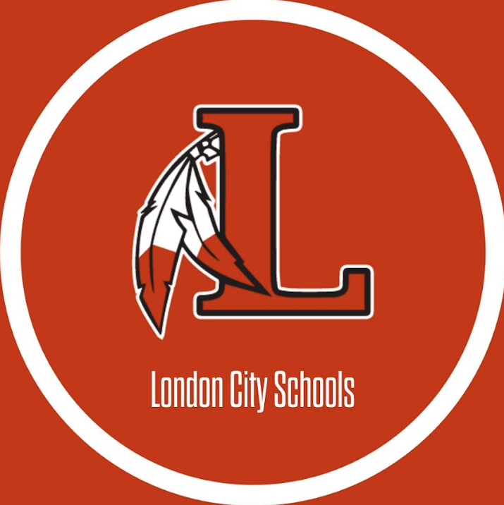 Red L Logo with a circle around it