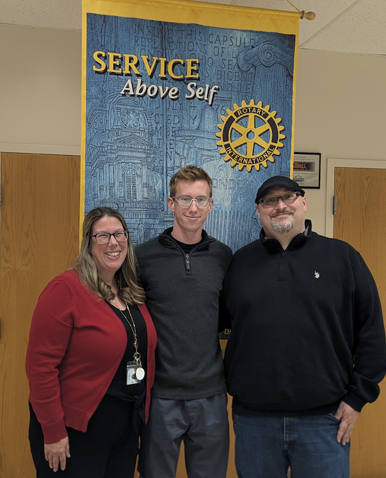 Cameron Carn and his Parents at Rotary