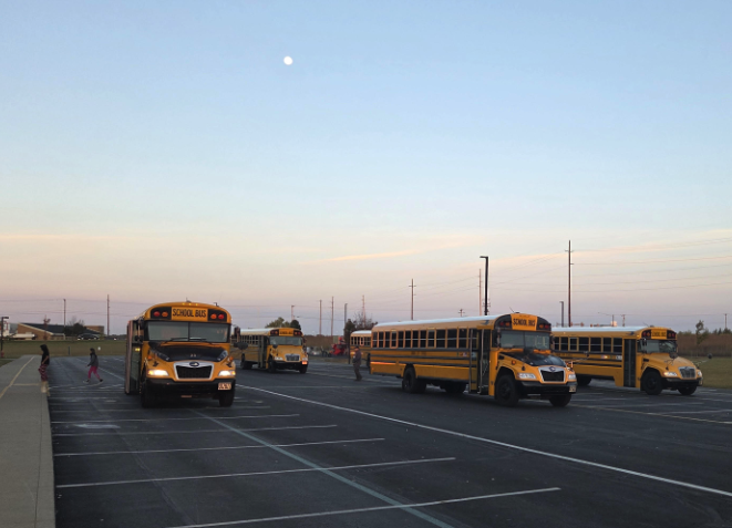 LCS Buses outside London Elementary School