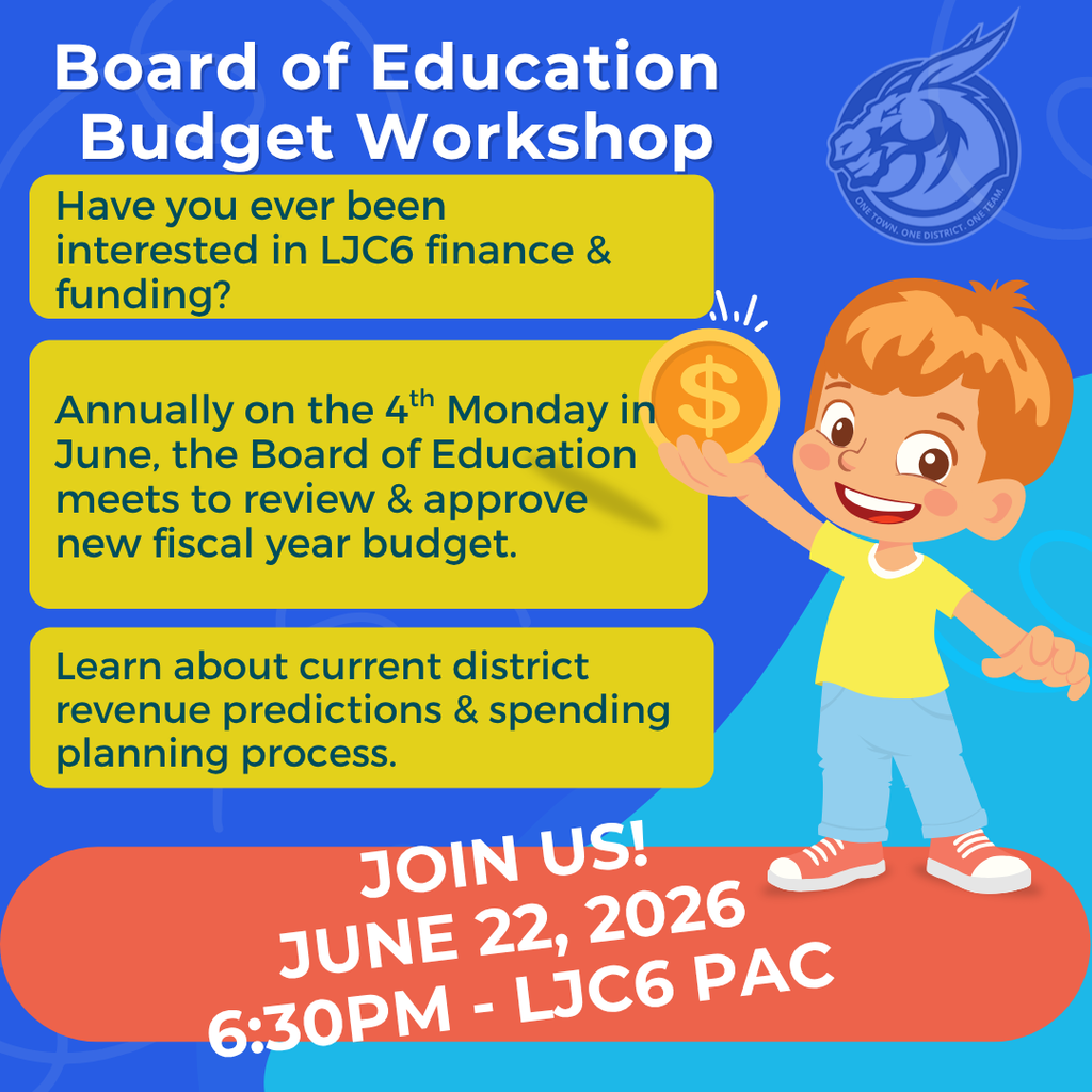 June 22, 6:30pm in the PAC Board of Education Budget Workshop open to the public