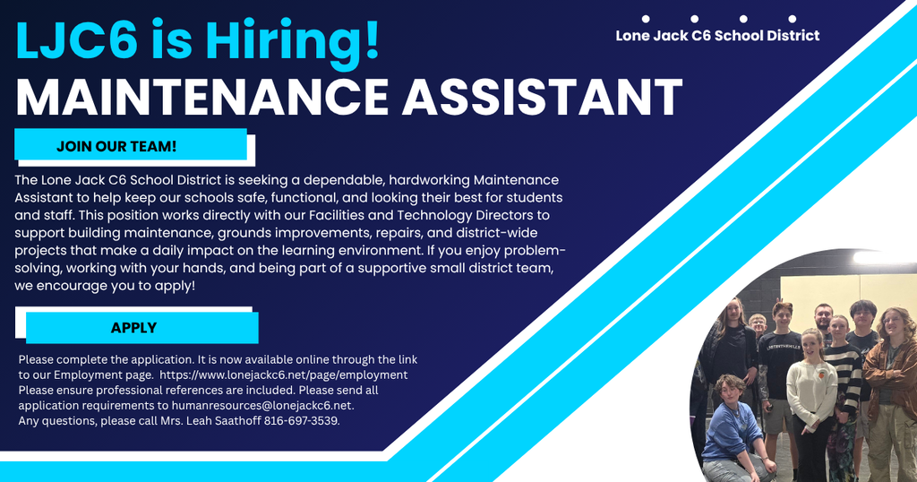 Now hiring for Maintenance Assistant