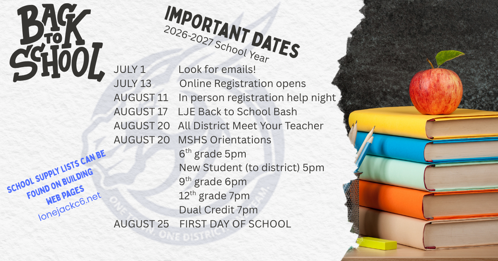 2026-2027 Back to School Dates
