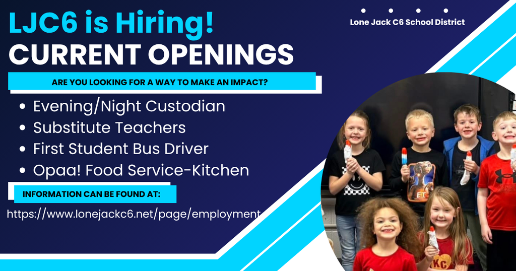 LJC6 is hiring for evening custodians, substitute teachers.