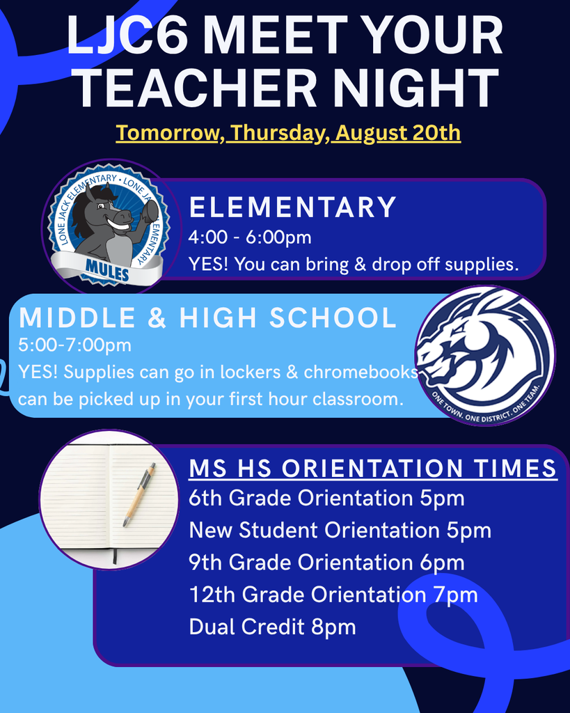 LJC6 Meet Your Teacher Night, Elementary 4-6, MSHS 5-7