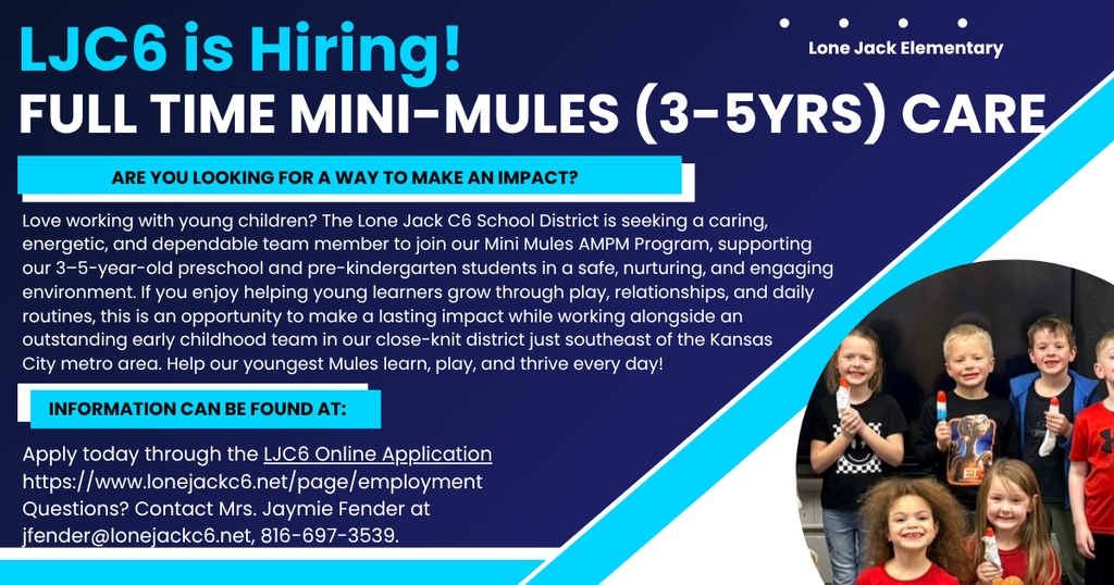 Hiring for a full time 3-5 year old daycare position.