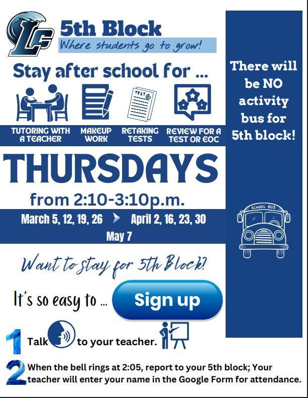 5th Block Starts Next Week