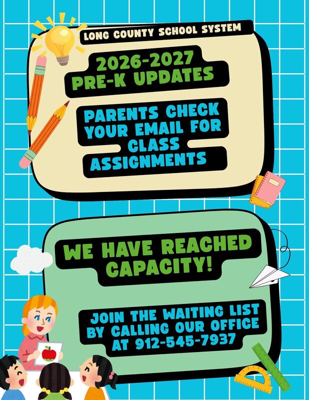 Parents, please check your email for class assignments! Pre-K enrollment has officially reached capacity, but you can still join the waiting list by calling our office at 912-545-7937.
