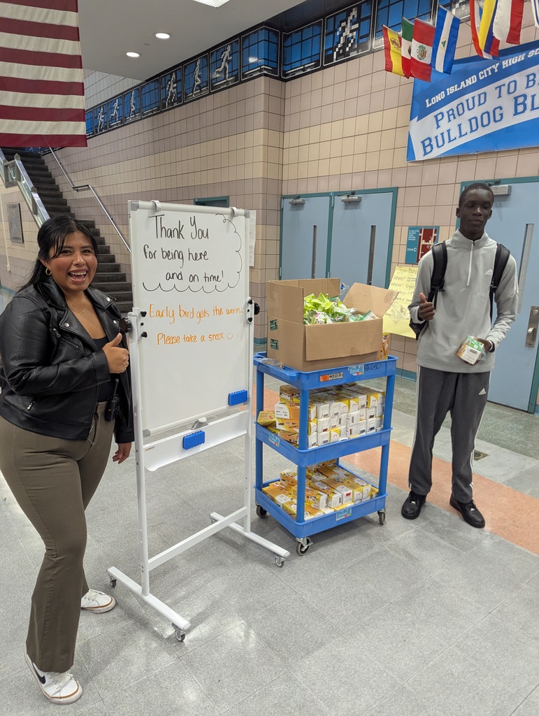 Surprise snacks to reward LICHS students who come to school early to make sure they are on time for classes.