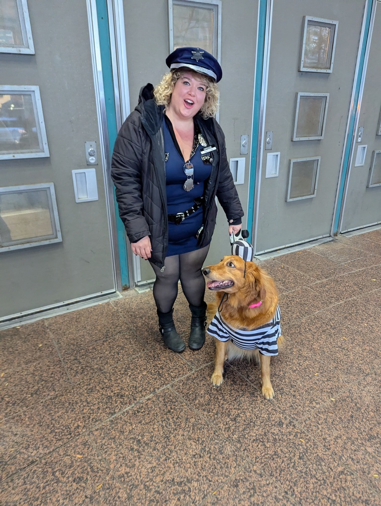 Halloween fun and special guest Bella welcome our students at LICHS this morning