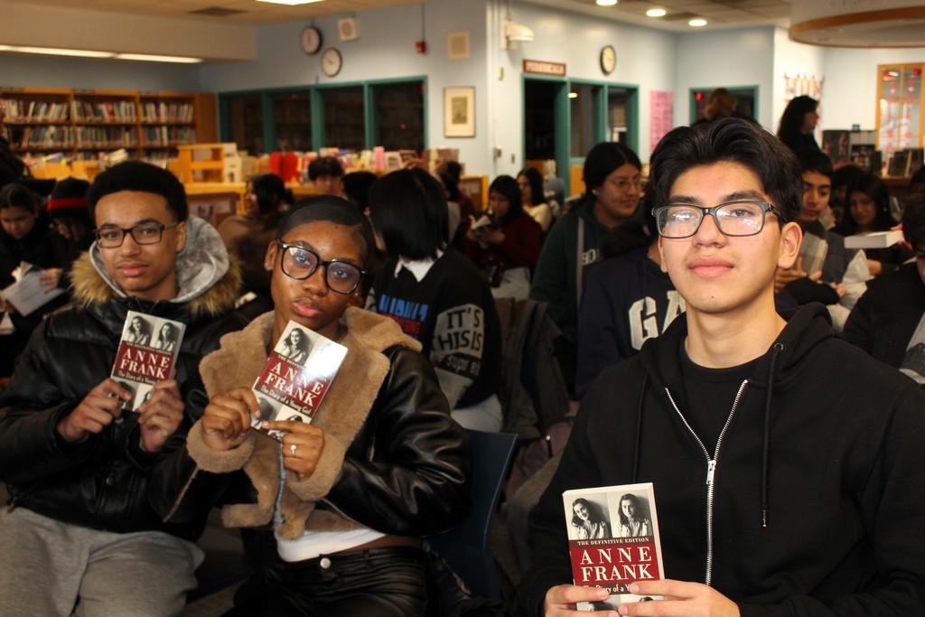 Students received copies of "The Diary of Anne Frank". 