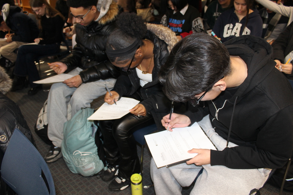 Students prepared questions  for discussion. 